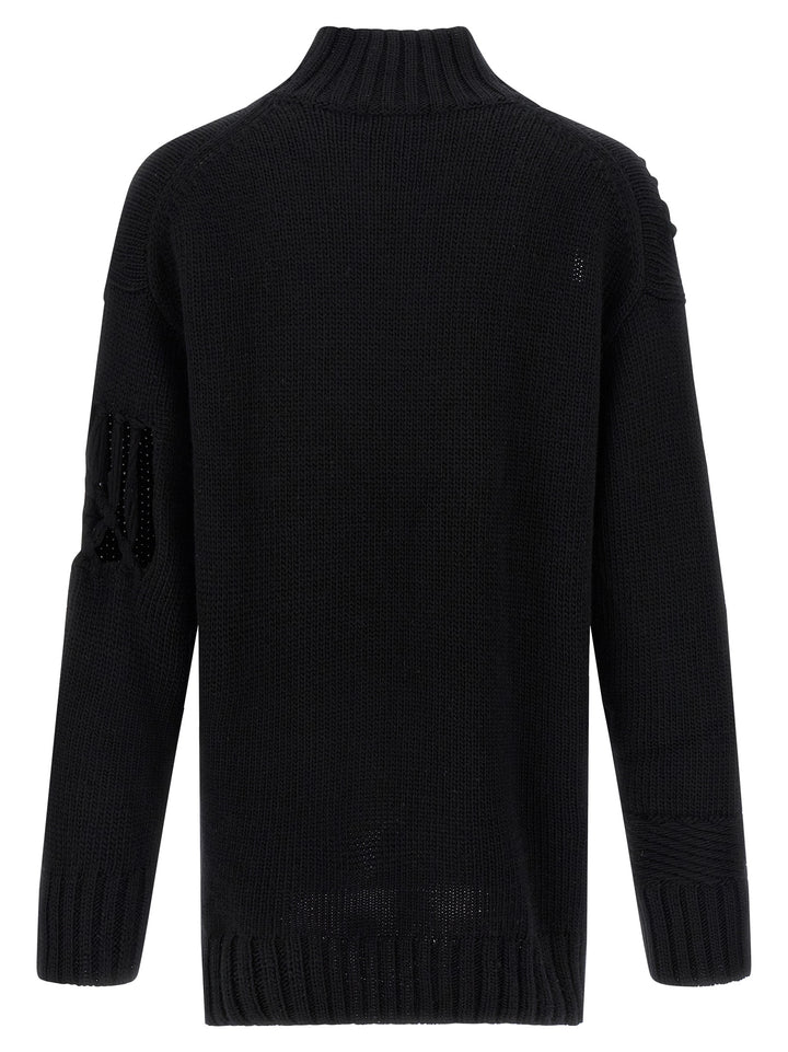 Yohji Yamamoto Macramé Insert Sweater Sweaters and Cardigans - Black | 7c6ac96c70acb9dbf1d9fc628396a21d274a1629