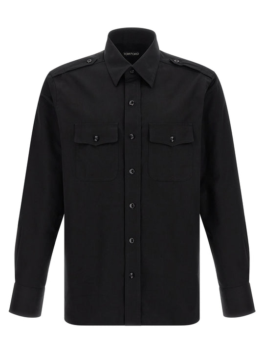 Military Shirt And Blouse Black