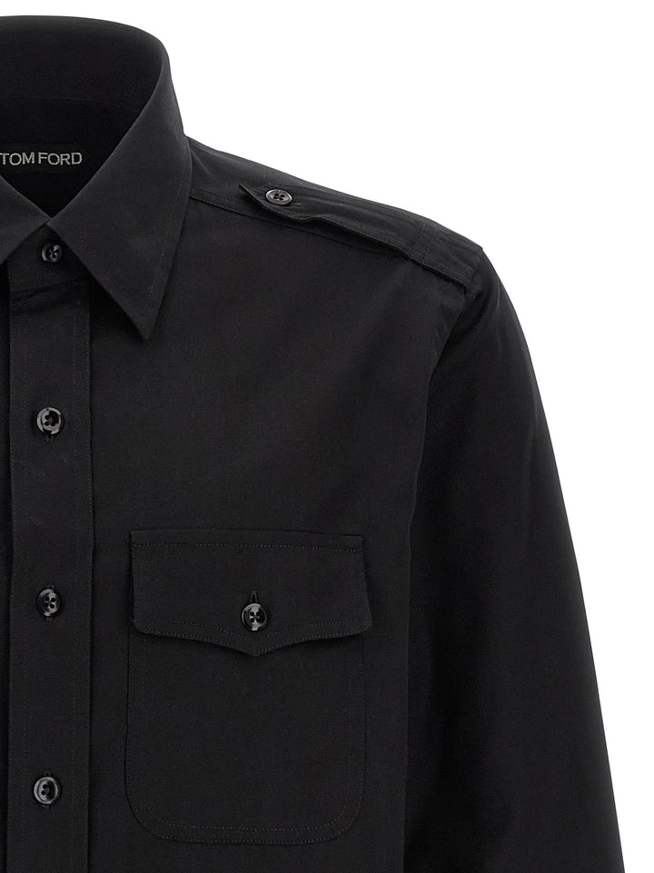 Tom Ford Military Shirt and Blouse - Black | 4cc45f46d7e7114e8d6b82903ee00a69a9ea0a62