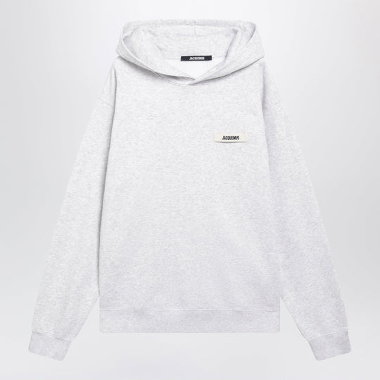 Grey Hoodie With Grosgrain Logo