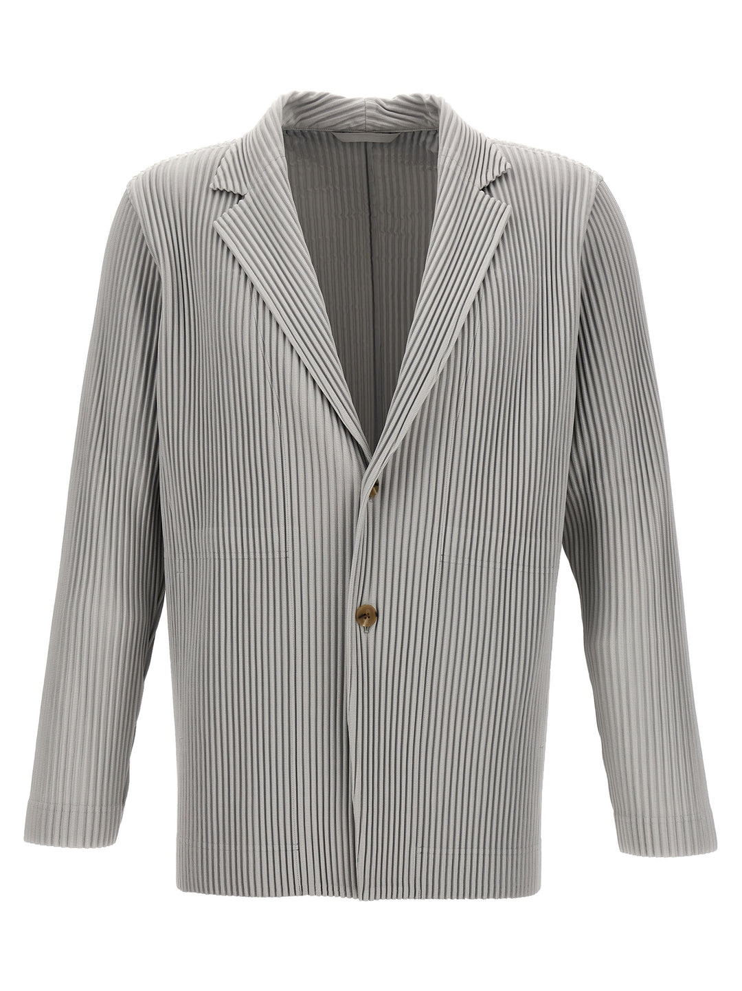 Homme Plisse' Issey Miyake Single-Breasted Pleated Blazer - Gray | c4d96ab43759ff3de9f42361e2fd9408f571b9ea