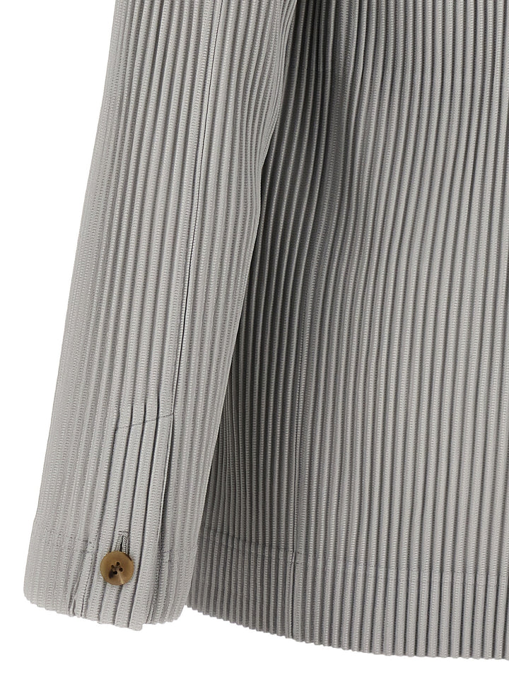 Homme Plisse' Issey Miyake Single-Breasted Pleated Blazer - Gray | 43d9d3bf6cb2cc84092d06440389b37d4867460b