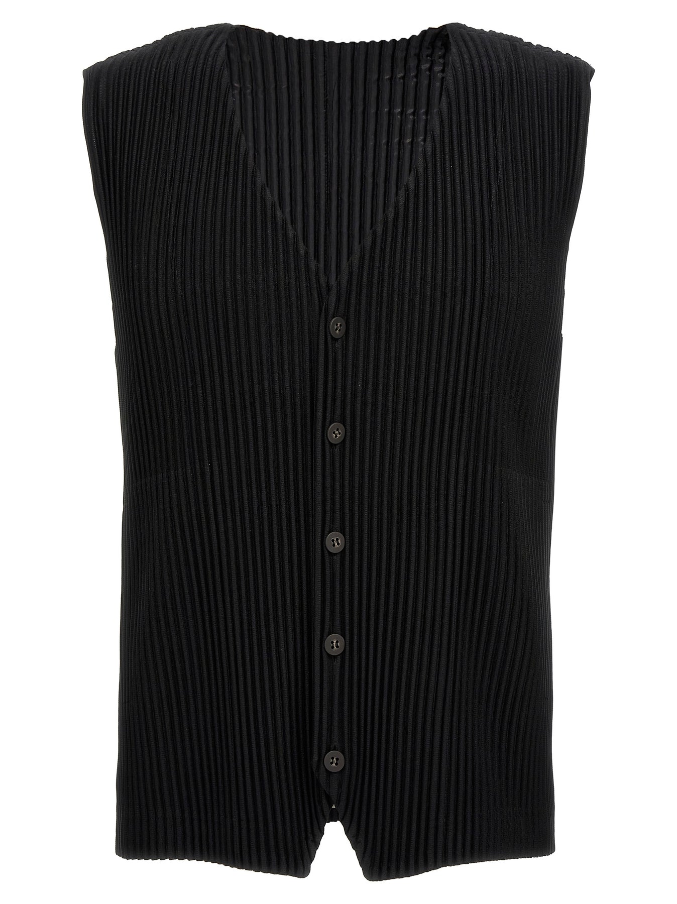Homme Plisse' Issey Miyake Basics Gilet - Black | 253087ff87a1445e743361efcc3e7b9cb0006888