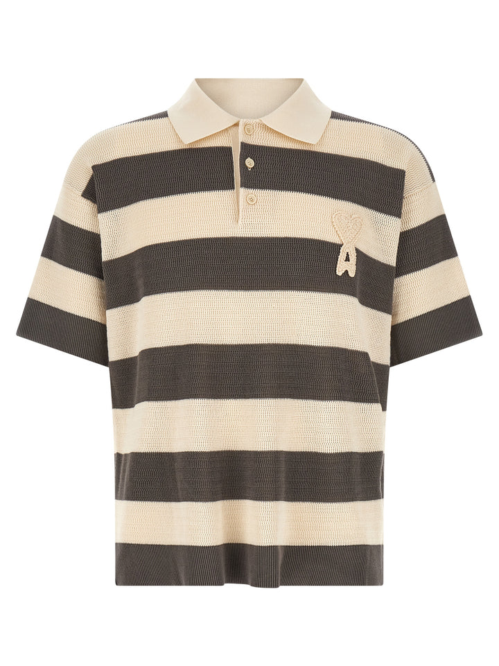 Ami Paris Ami De Coeur Polo - Gray | f89aa927034d8389cf2e5fc687d07fc2a8c2937a
