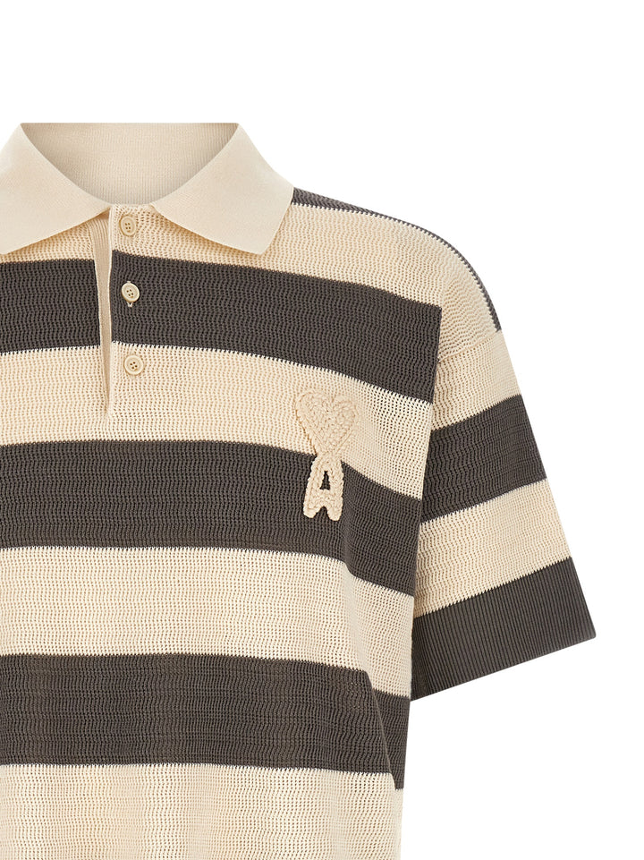 Ami Paris Ami De Coeur Polo - Gray | dd9cf7e40b0cca097c417afaa661c2ba2de7d20e