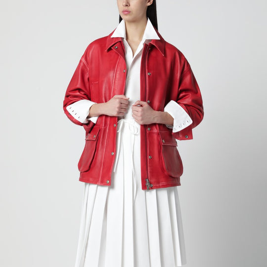 Red Leather Parka