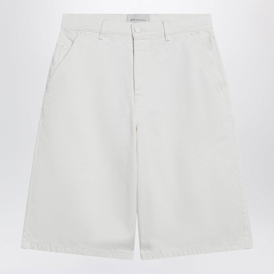 Wide-Fit Cotton Twill Bermuda Shorts In White