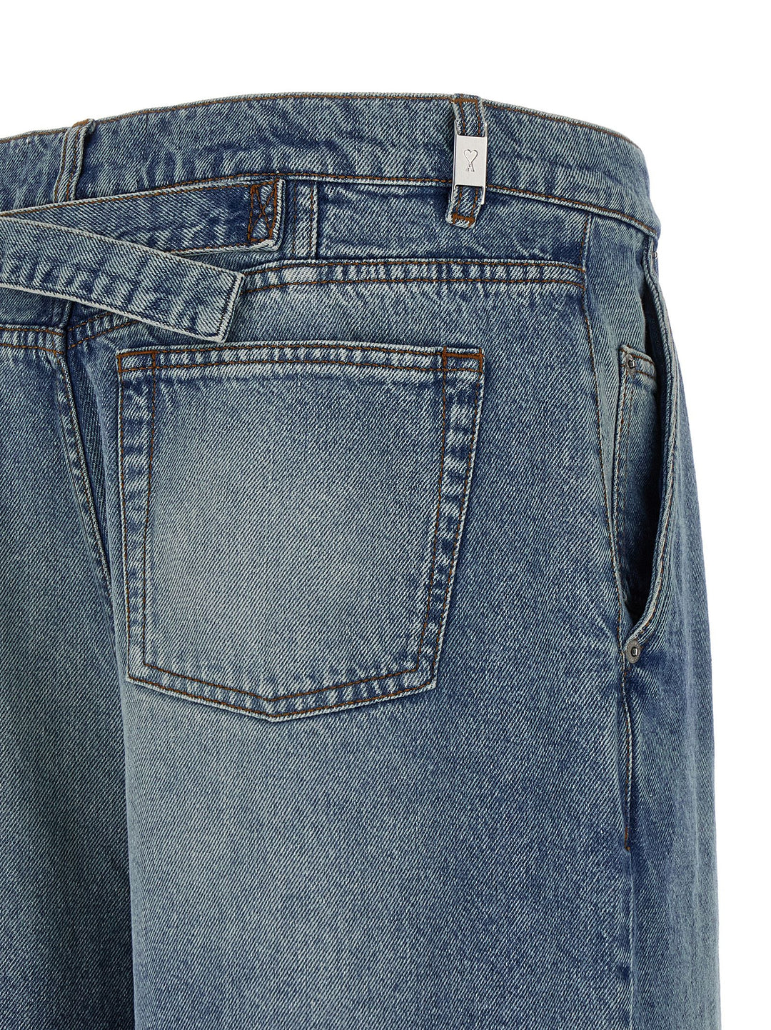 Ami Paris Wide Leg Jeans - Light Blue | 973478be0f38f2f222f095e8a6d5805dd7ae8210