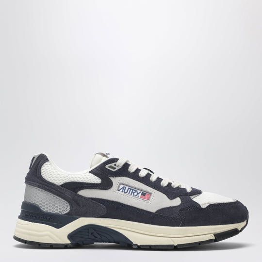 Hyperway Sneakers In Blue And Silver Mesh And Suede