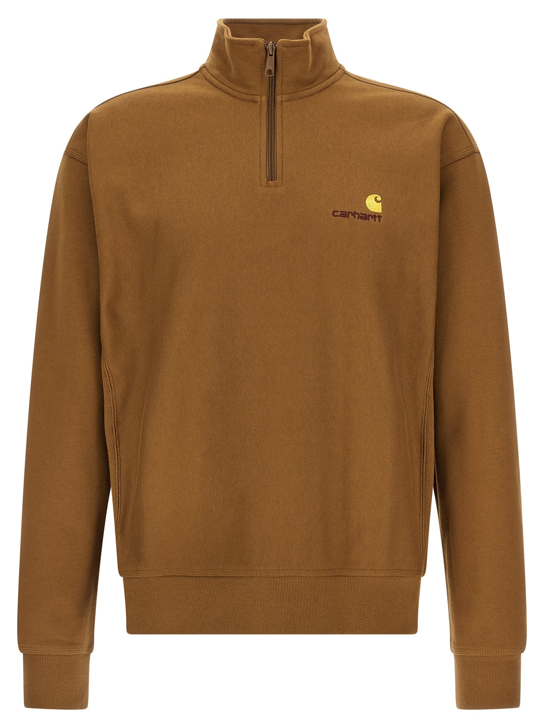 Carhartt Wip Half Zip American Script Sweat Sweatshirt - Brown | 96c927ed2e2fc8238dd848493f66e95cd4d3608c