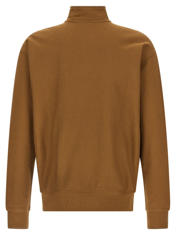 Carhartt Wip Half Zip American Script Sweat Sweatshirt - Brown | be51e9df23a169e666dc1c99eff5ecb43bca8fb3
