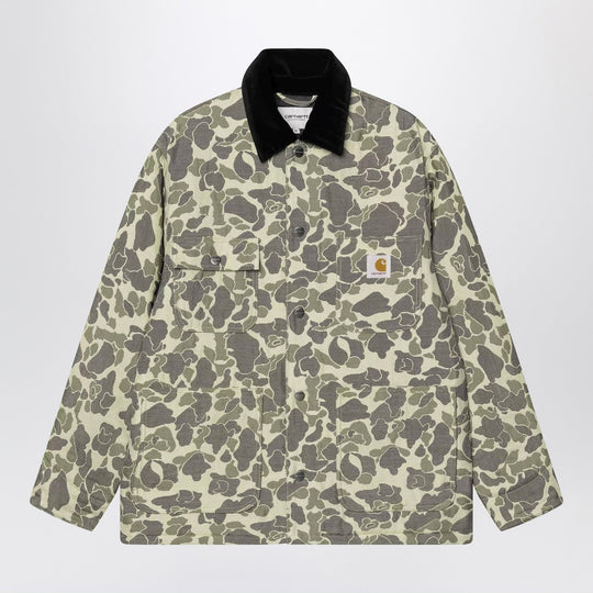 Tapestry Chore Coat Camo Duck Jacquard, Green/Tobacco