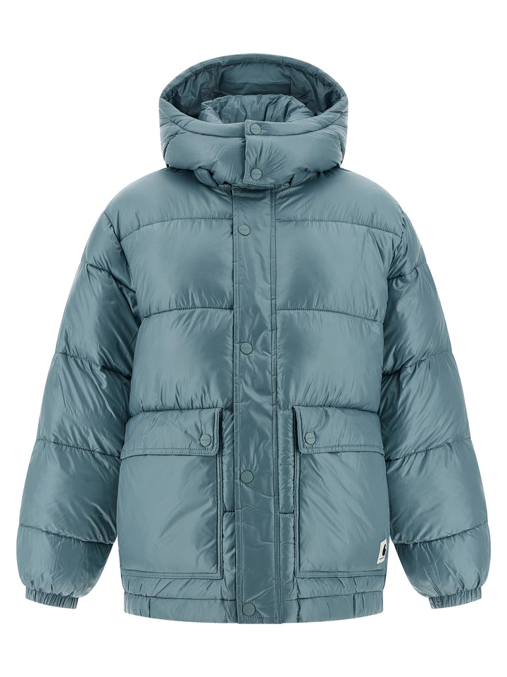 Carhartt Wip Benson Puffer Jackets - Light Blue | ea281e652853bb8081480e560e9e35b3b8eef4ae