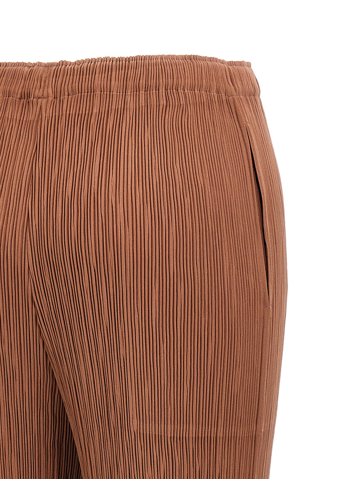 Issey Miyake Hatching Pleats Pants - Brown | c212d61ebbd5c5f91bcc1aa1731d0f0296dcedd9