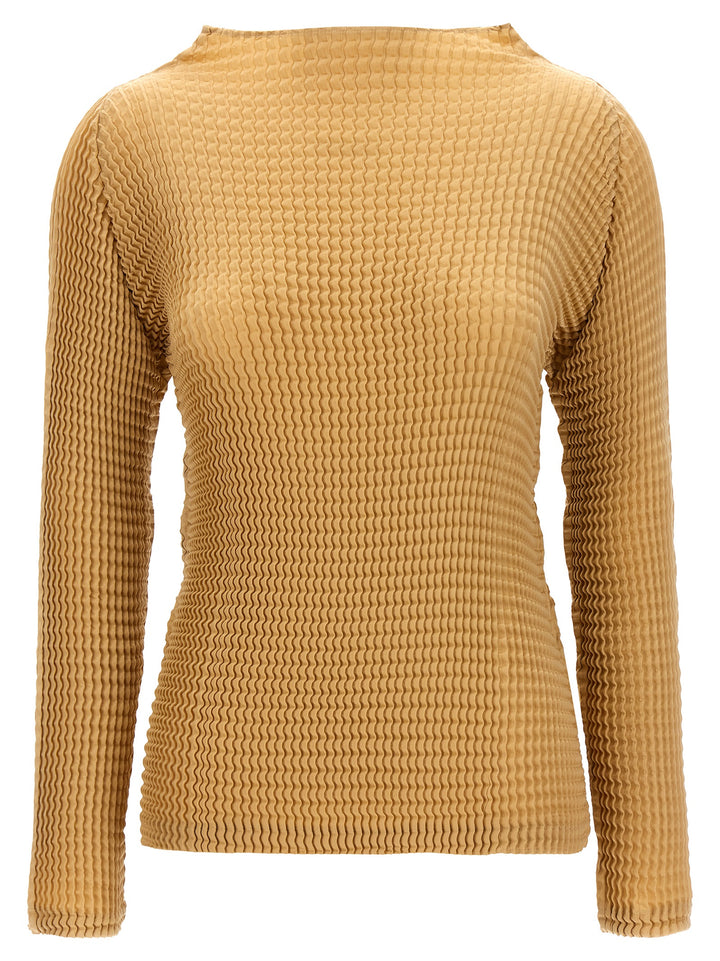 Issey Miyake Suede Like Pleats Shirt and Blouse - Beige | 211263743086f104a1a026b7452cfa497e7cf173