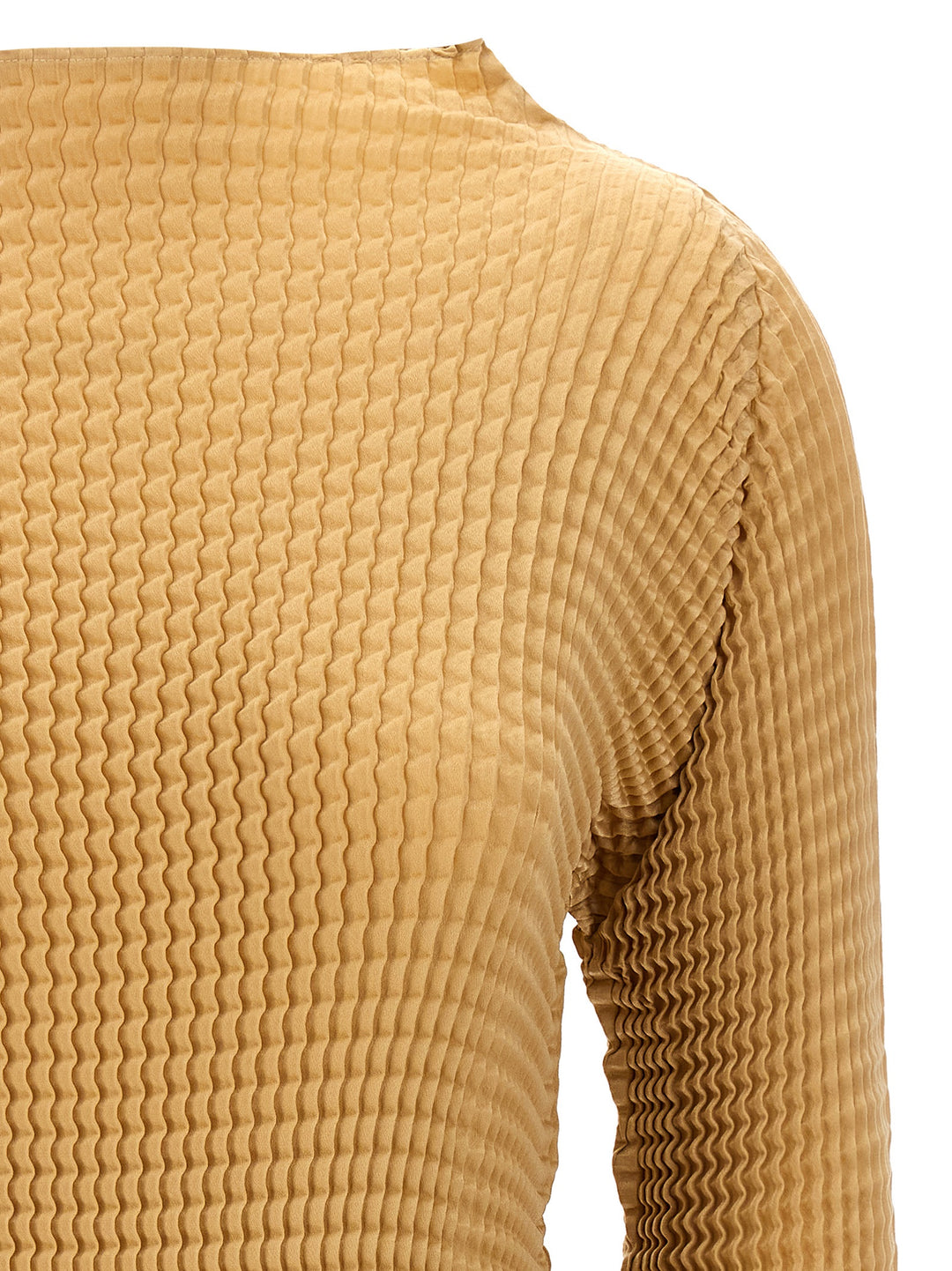 Issey Miyake Suede Like Pleats Shirt and Blouse - Beige | 60c84fa11094cba3af4ed5563b1abdc5b1b982e3