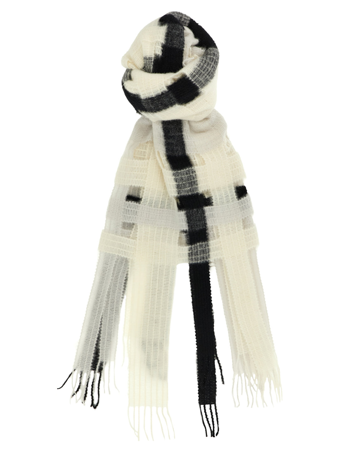 Issey Miyake Raschel Wave Stole Scarves and Foulards - White/Black | 3e67c71d08982d1a5c81916f1c045e286df6e9c0