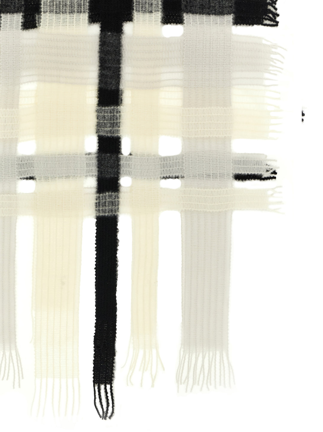 Issey Miyake Raschel Wave Stole Scarves and Foulards - White/Black | 941506aab92e129d75f97a4478ef67a599974fd5