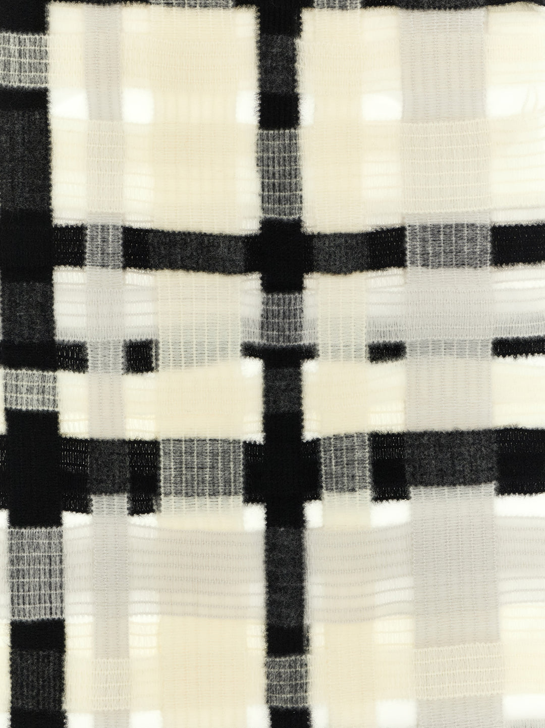 Issey Miyake Raschel Wave Stole Scarves and Foulards - White/Black | fc8db4f3fcce4890586080706256e514f0570ea6