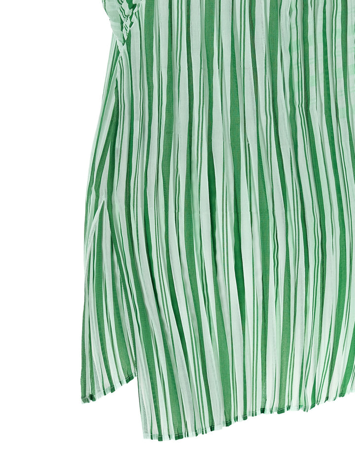 Issey Miyake Generic Stripes (Machine Pleats) Tops - Green | de660f338f85b32fe42ea8b2d269458b2c6def51