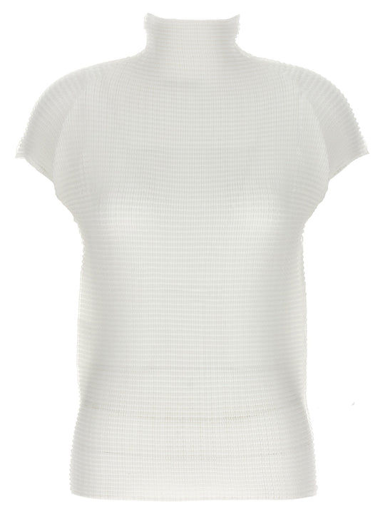 Wooly Pleats Shirt And Blouse White