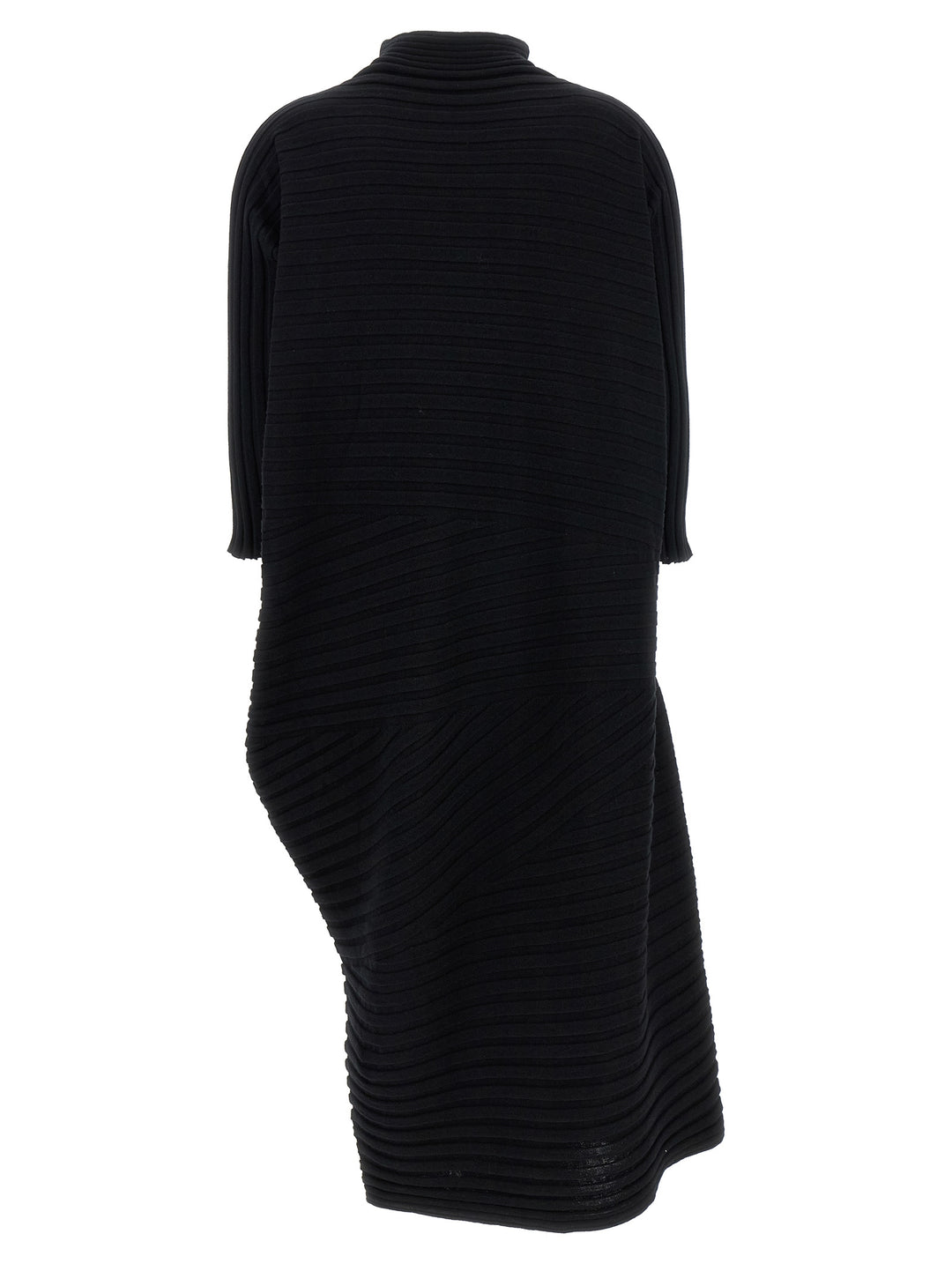 Issey Miyake Cotton Cashmere Knit Dresses - Black | 1540f3f90a45ee0a8462c84444daf80d5d45d9f6