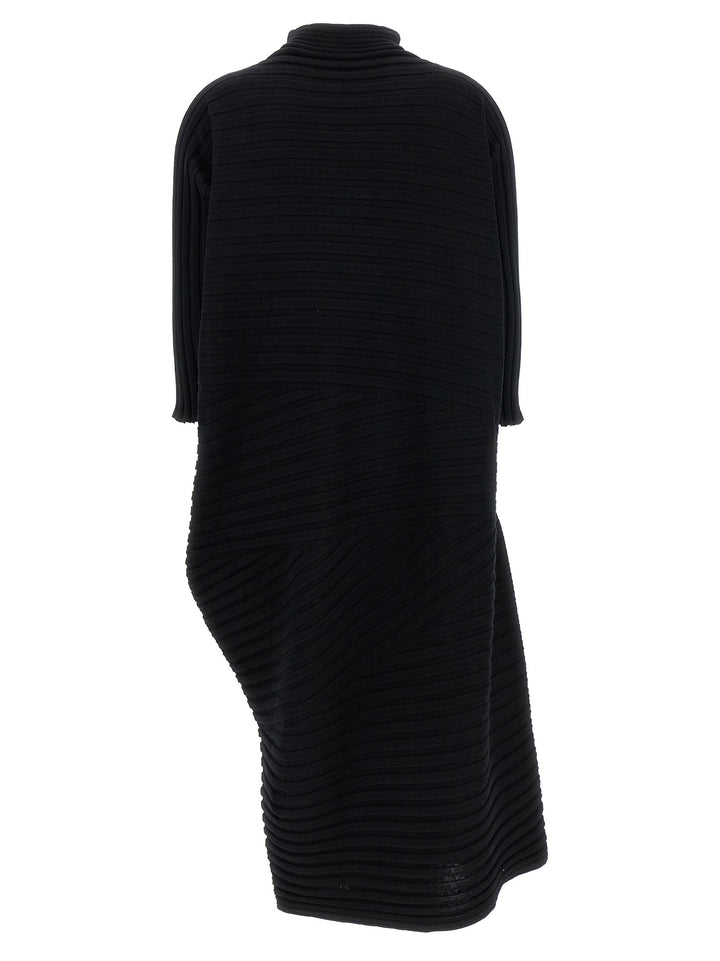Issey Miyake Cotton Cashmere Knit Dresses - Black | 1540f3f90a45ee0a8462c84444daf80d5d45d9f6