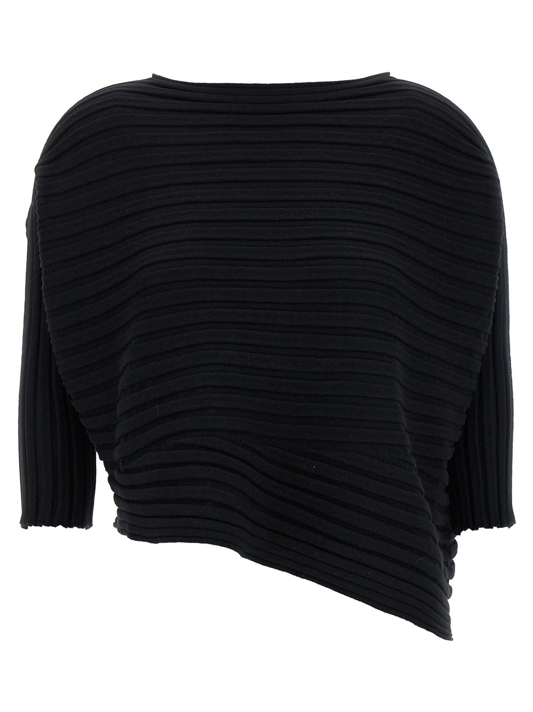 Issey Miyake Cotton Cashmere Knit Tops - Black | 2e818e77de2e9bc429550c5b807c96597c66e077