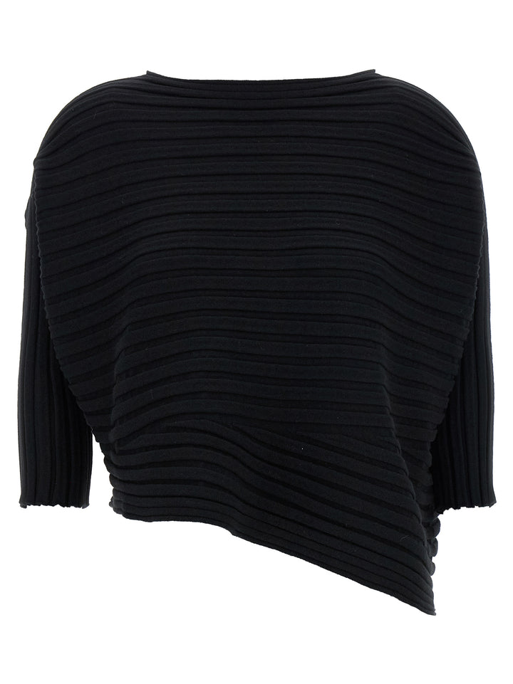 Issey Miyake Cotton Cashmere Knit Tops - Black | 2e818e77de2e9bc429550c5b807c96597c66e077