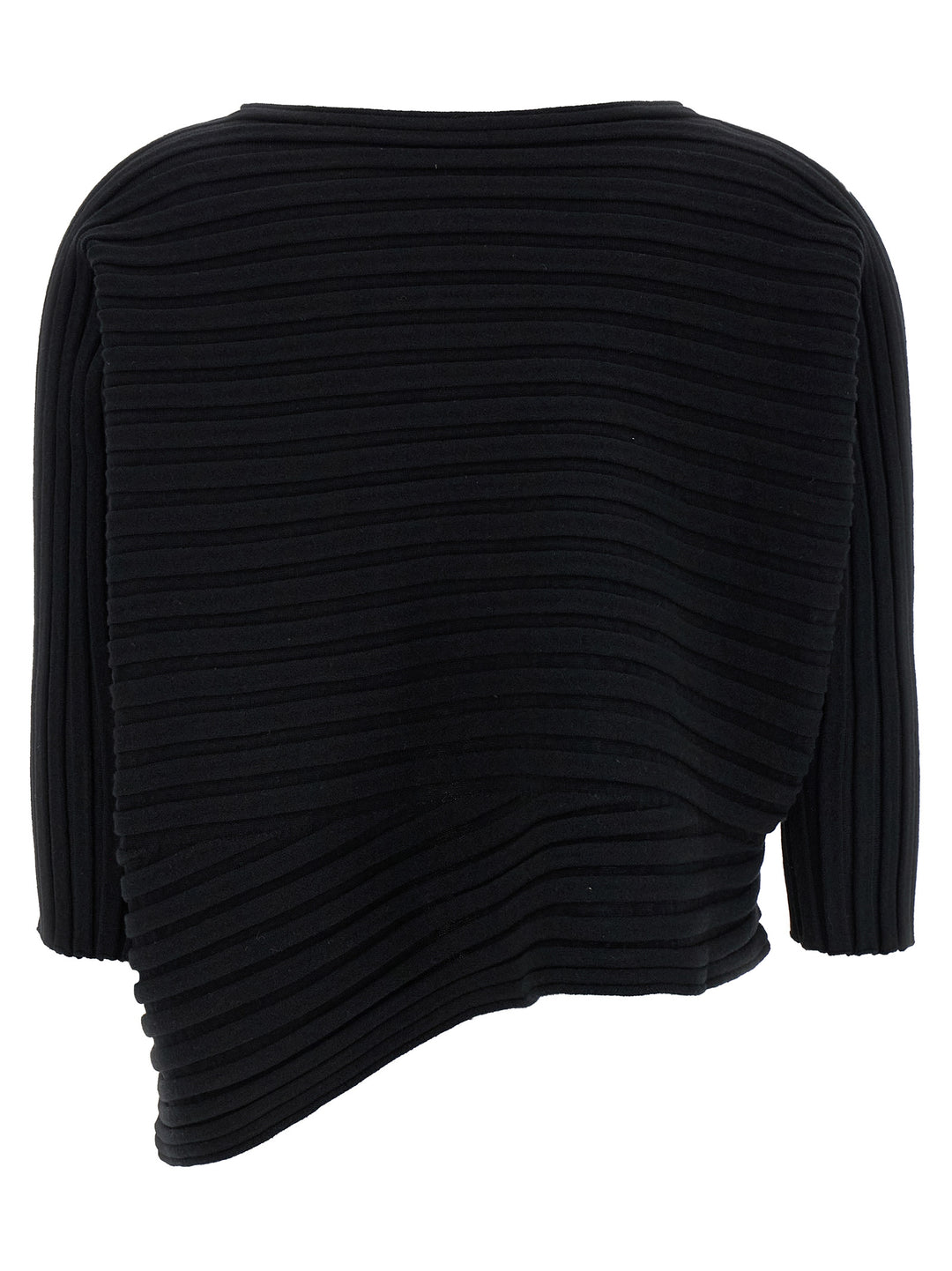 Issey Miyake Cotton Cashmere Knit Tops - Black | afd68306794bb31c7b83b6f11ddd0e71ef11ddf9