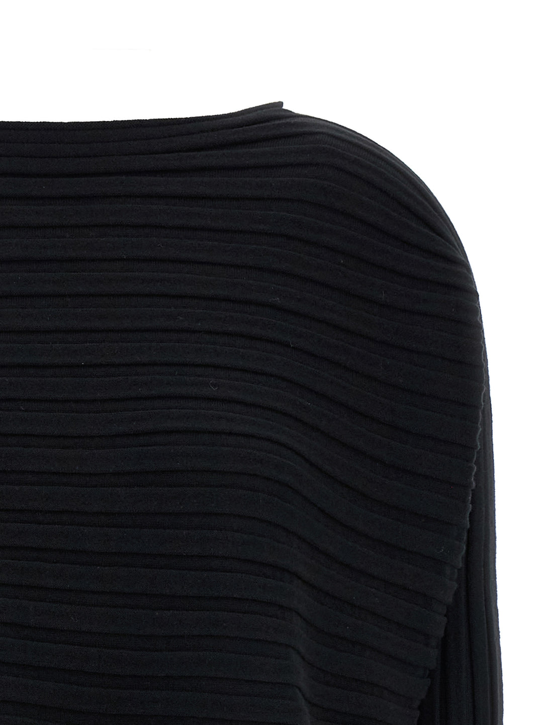 Issey Miyake Cotton Cashmere Knit Tops - Black | 579891b93bb58f3db63001b7141a3f0410162c46