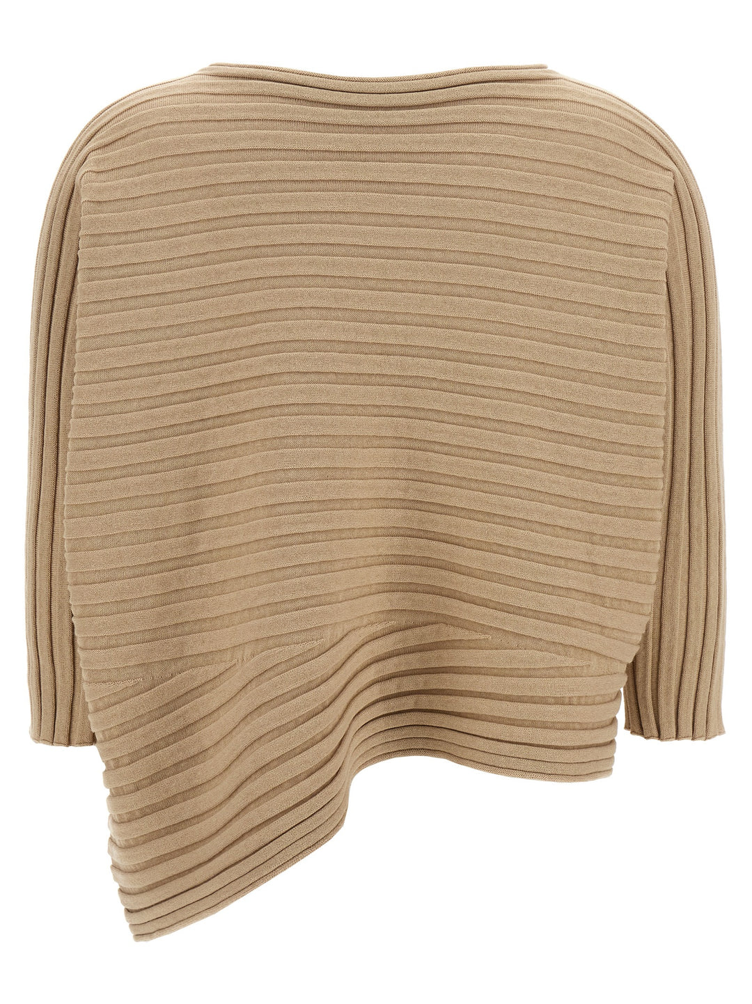 Issey Miyake Cotton Cashmere Knit Tops - Beige | 4d5196f0f07ed18dd0faa0fe9f2b5ec5f0ecaadc