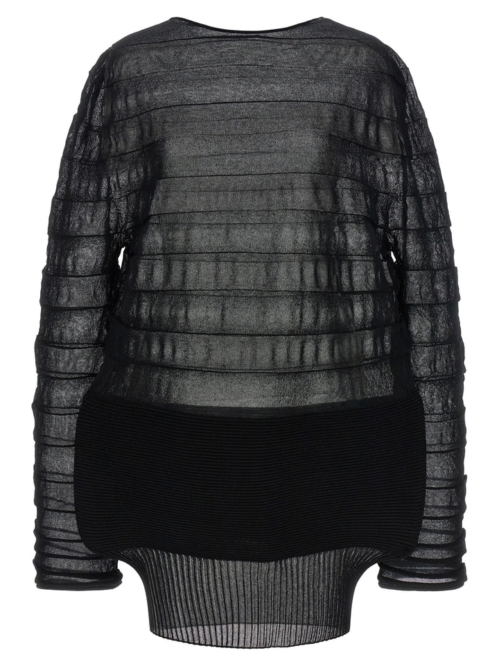 Issey Miyake Moving Knit Tops - Black | e76f5f205736a40d3eac3cd81b59116b56f18594