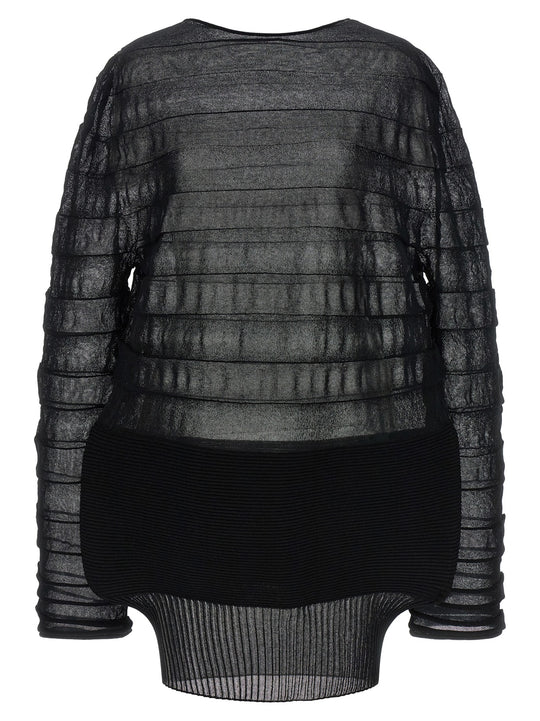 Moving Knit Tops Black