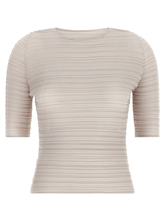 Jiggly Pleats Shirt And Blouse Beige