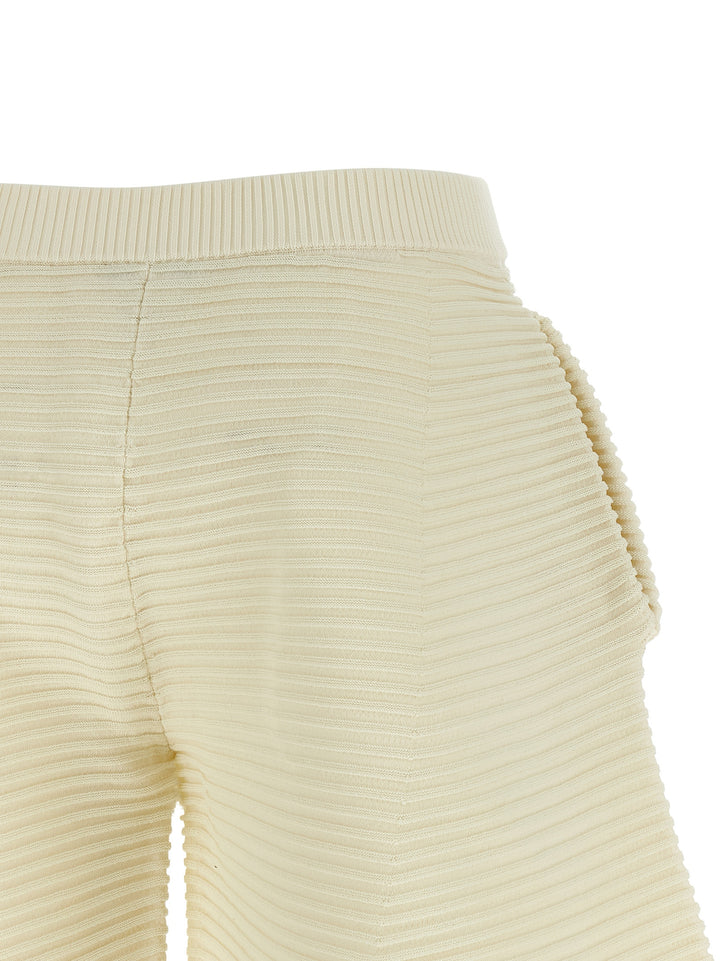 Issey Miyake Corrugated Knit Pants - White | 5e09271a2f4711b3aa2d2e14862dfdafc70d1afc