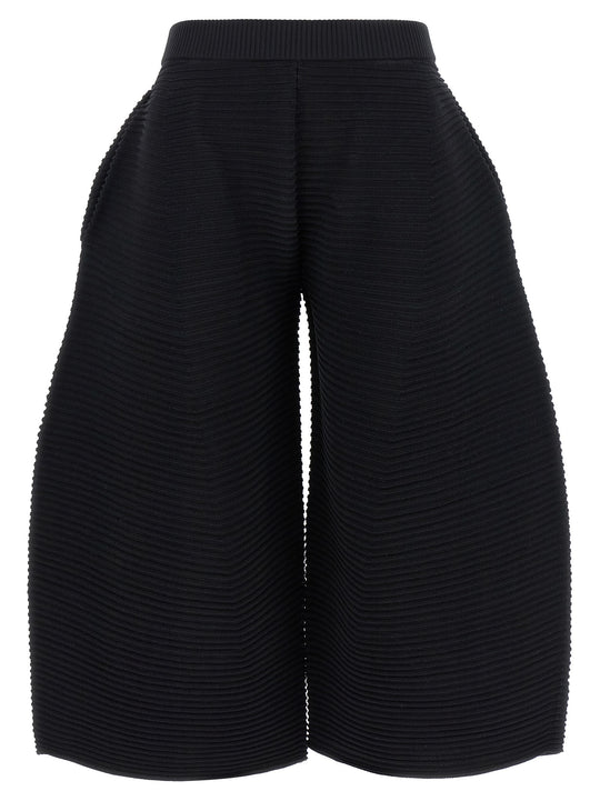 Corrugated Knit Pants Black
