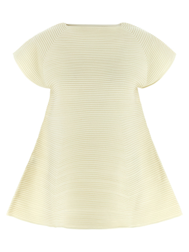 Issey Miyake Corrugated Knit Dresses - Yellow | 509f01a4b464f8ec555c7d3ed1ecfb165774afa0