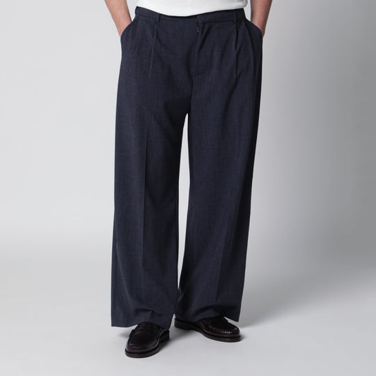 Blue Denim Inno Trousers In Viscose Blend