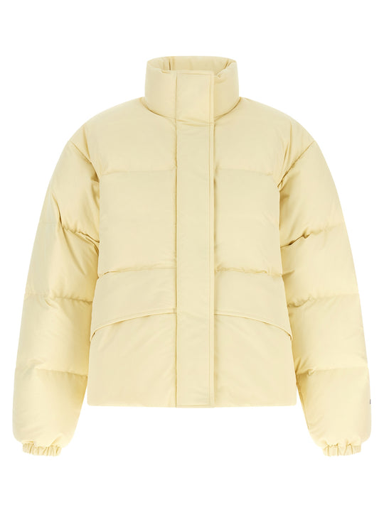 Technical Fabric Quilted Down Jacket Puffer Jackets Beige