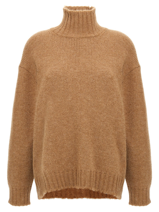 High Neck Sweater Sweaters And Cardigans Beige