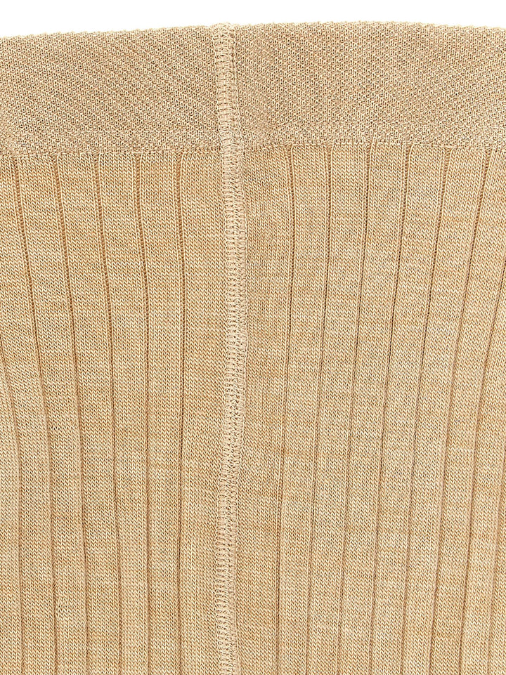 Jil Sander Ribbed Tights Socks - Beige | 115d0ea094bc5ca78cb42c29a746c8caf1078fee