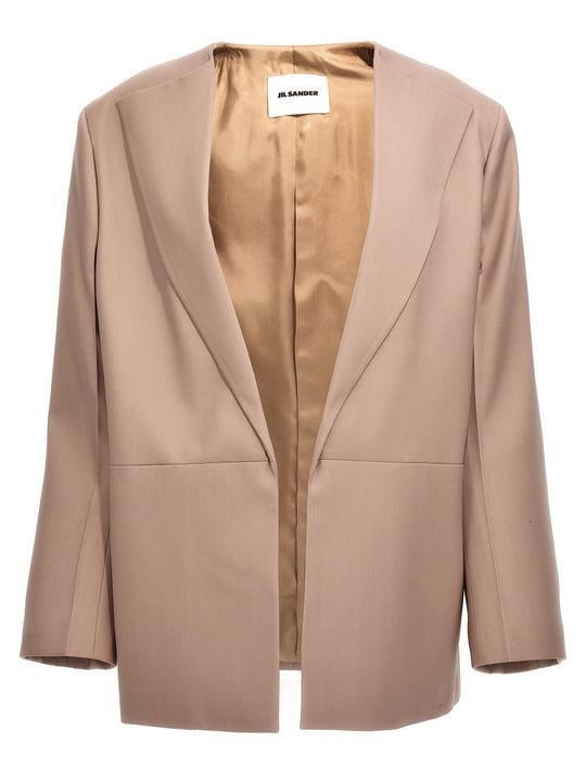 Single-Breasted Blazer Jacket Blazers Beige