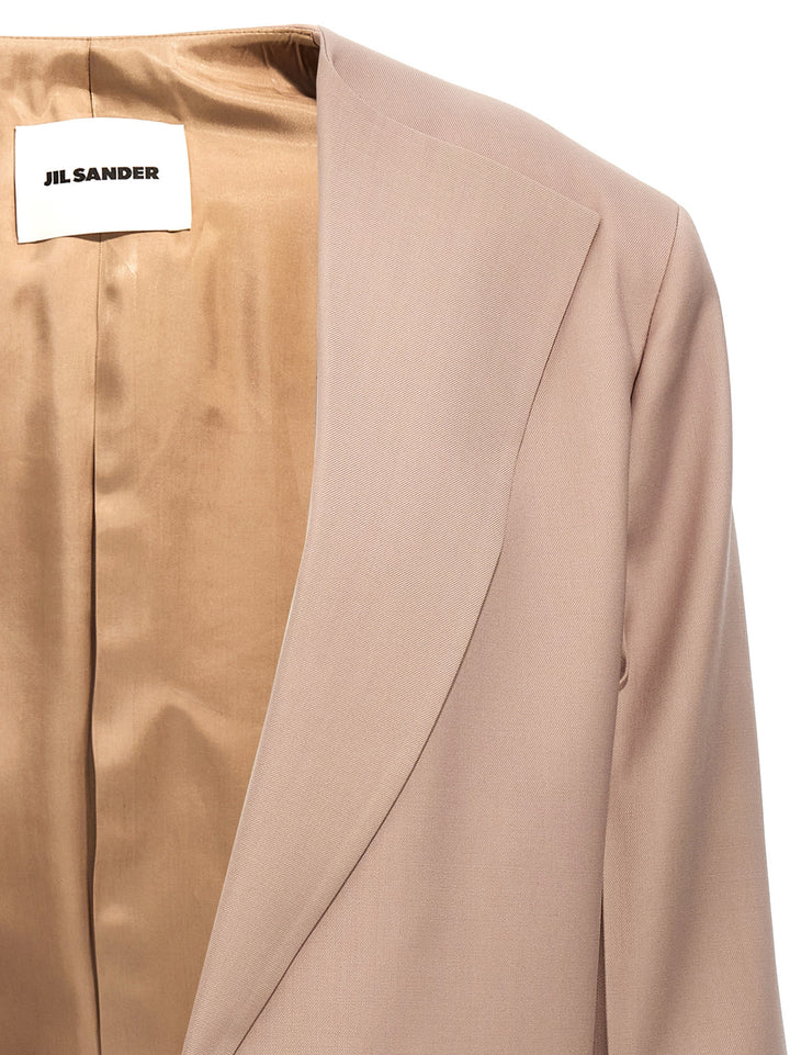 Jil Sander Single-Breasted Blazer Jacket BlazerS - Beige | 86b91e035501f113c60ab770016f0382a1c9bbc5