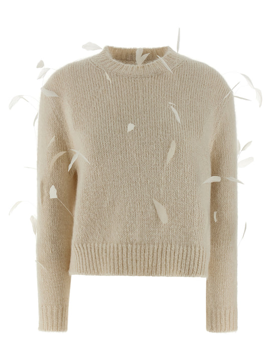 Feather Sweater Sweaters And Cardigans White