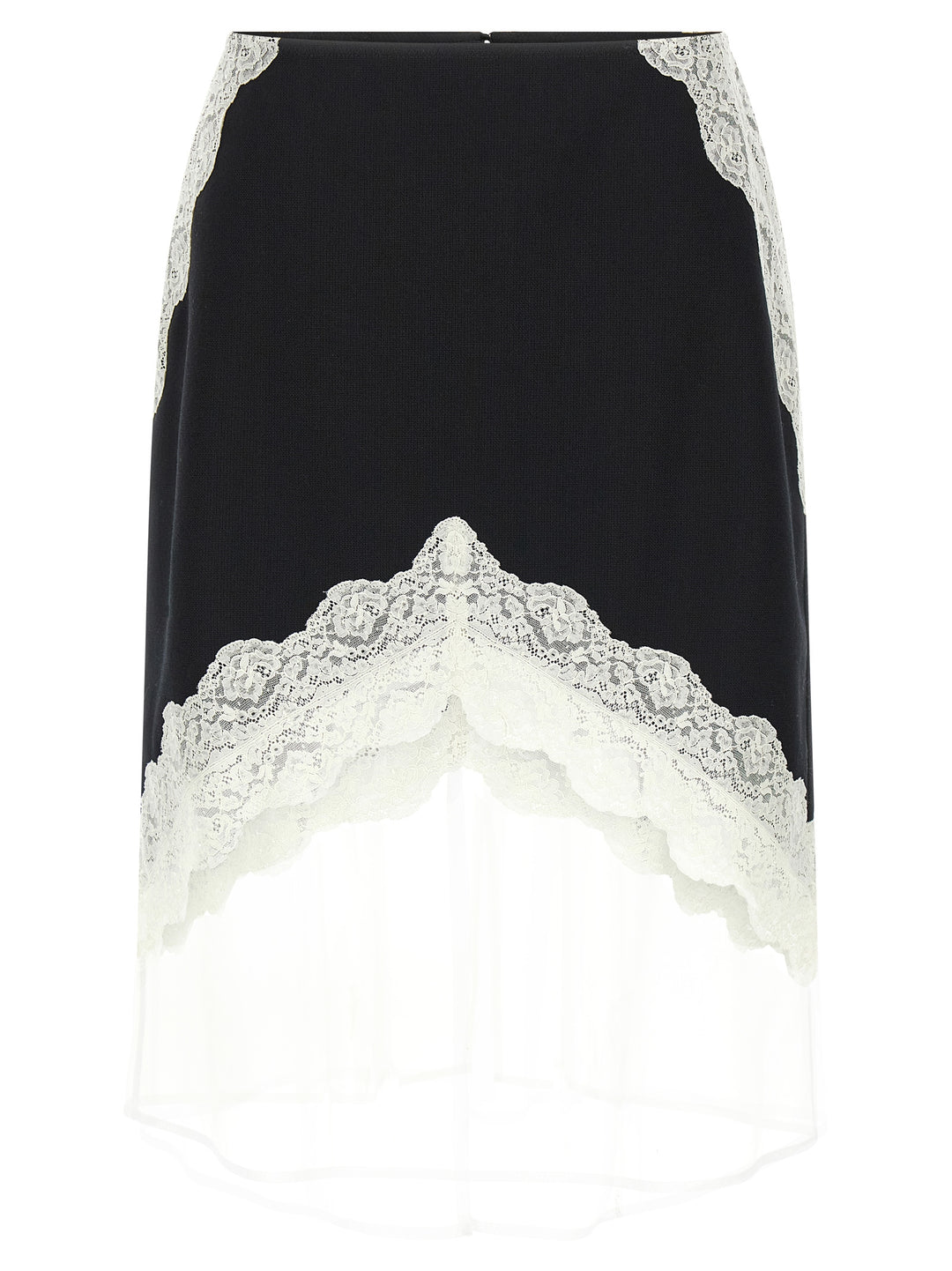 Jil Sander Organza Lace Wool Skirt Skirts - White/Black | 7c87fd38bcd4a7e69a4f8428870d657c89f3ca1f