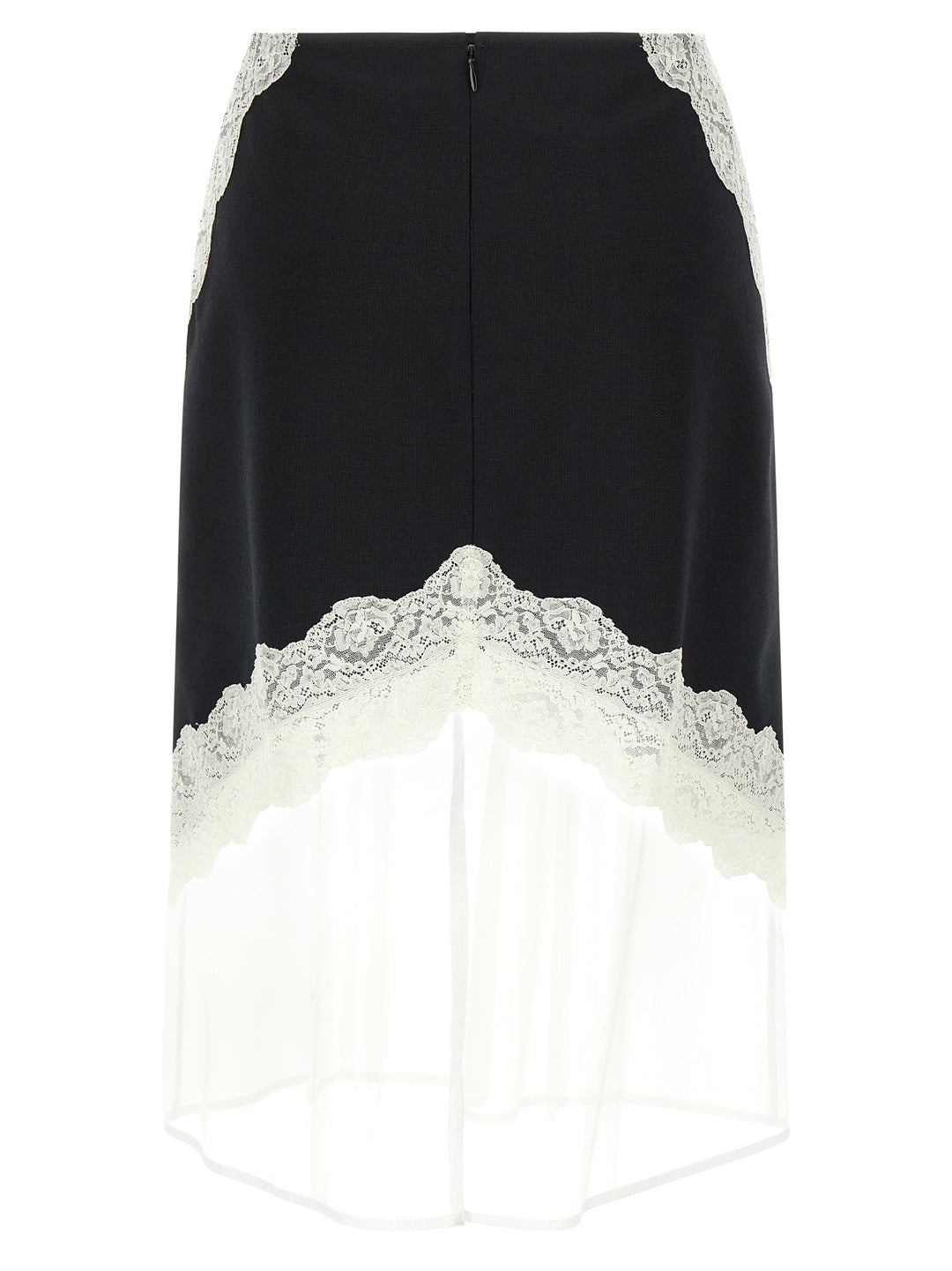 Jil Sander Organza Lace Wool Skirt Skirts - White/Black | 2320811a56f6049a8b94926d2cb97ca1a2184fe2