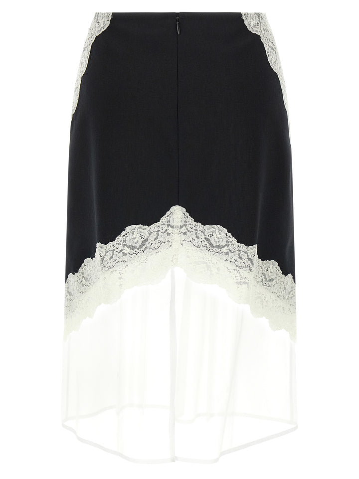 Jil Sander Organza Lace Wool Skirt Skirts - White/Black | 2320811a56f6049a8b94926d2cb97ca1a2184fe2
