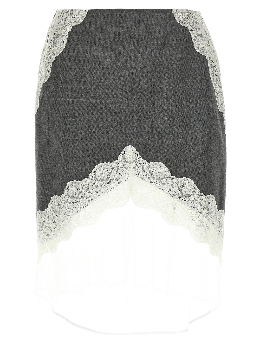 Jil Sander Organza Lace Wool Skirt Skirts - Gray | de8ca1a18e6c37904c131e802ad06ea4c88771bd
