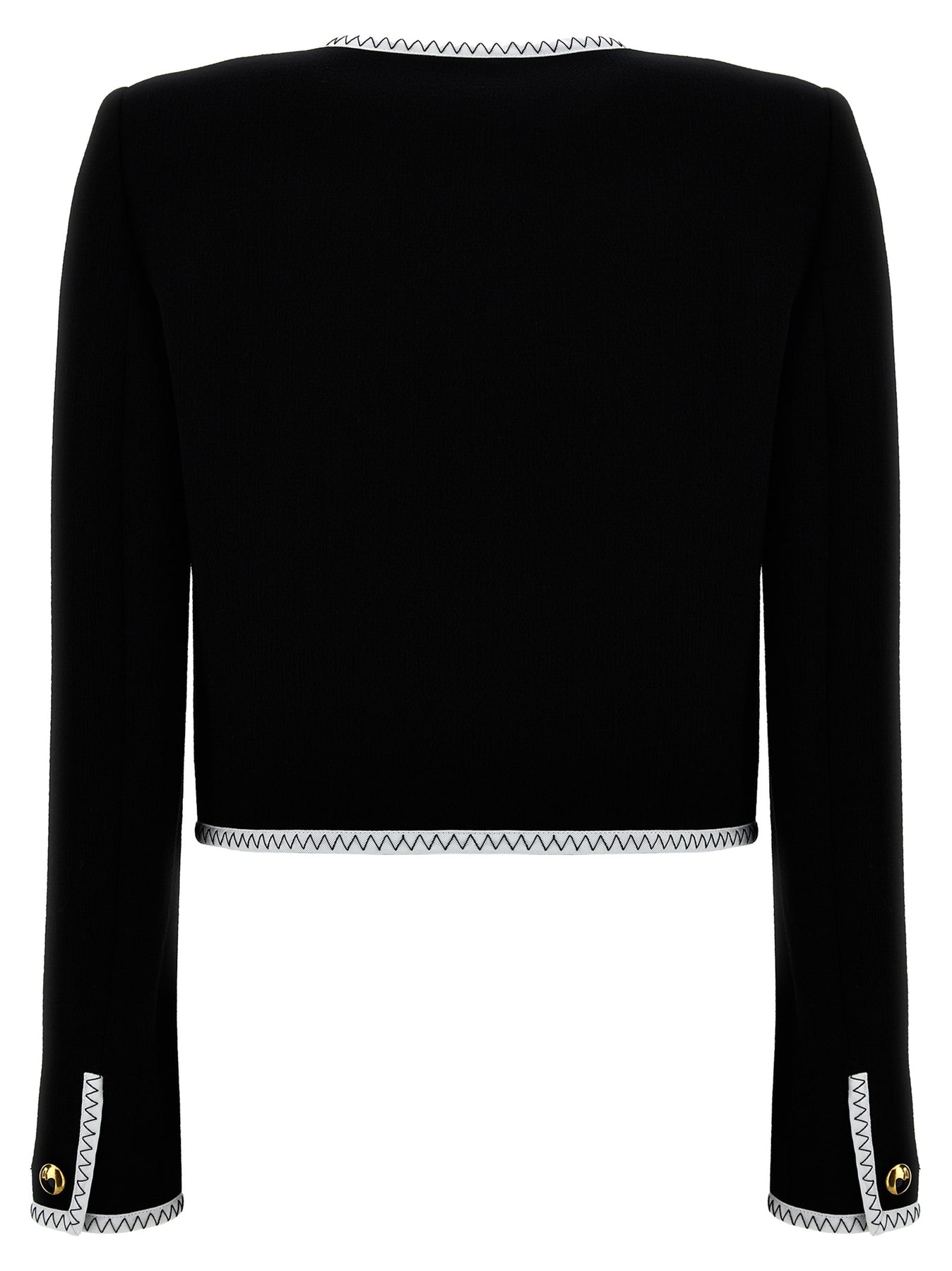 Crepe Short Jacket Blazer And Suits White/Black